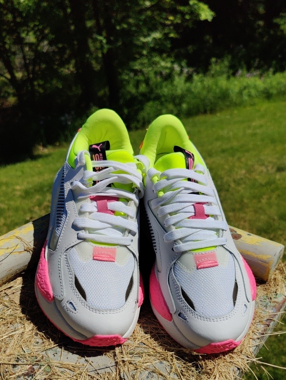 Puma Neon Yellow & White Women's Athletic Sneakers
